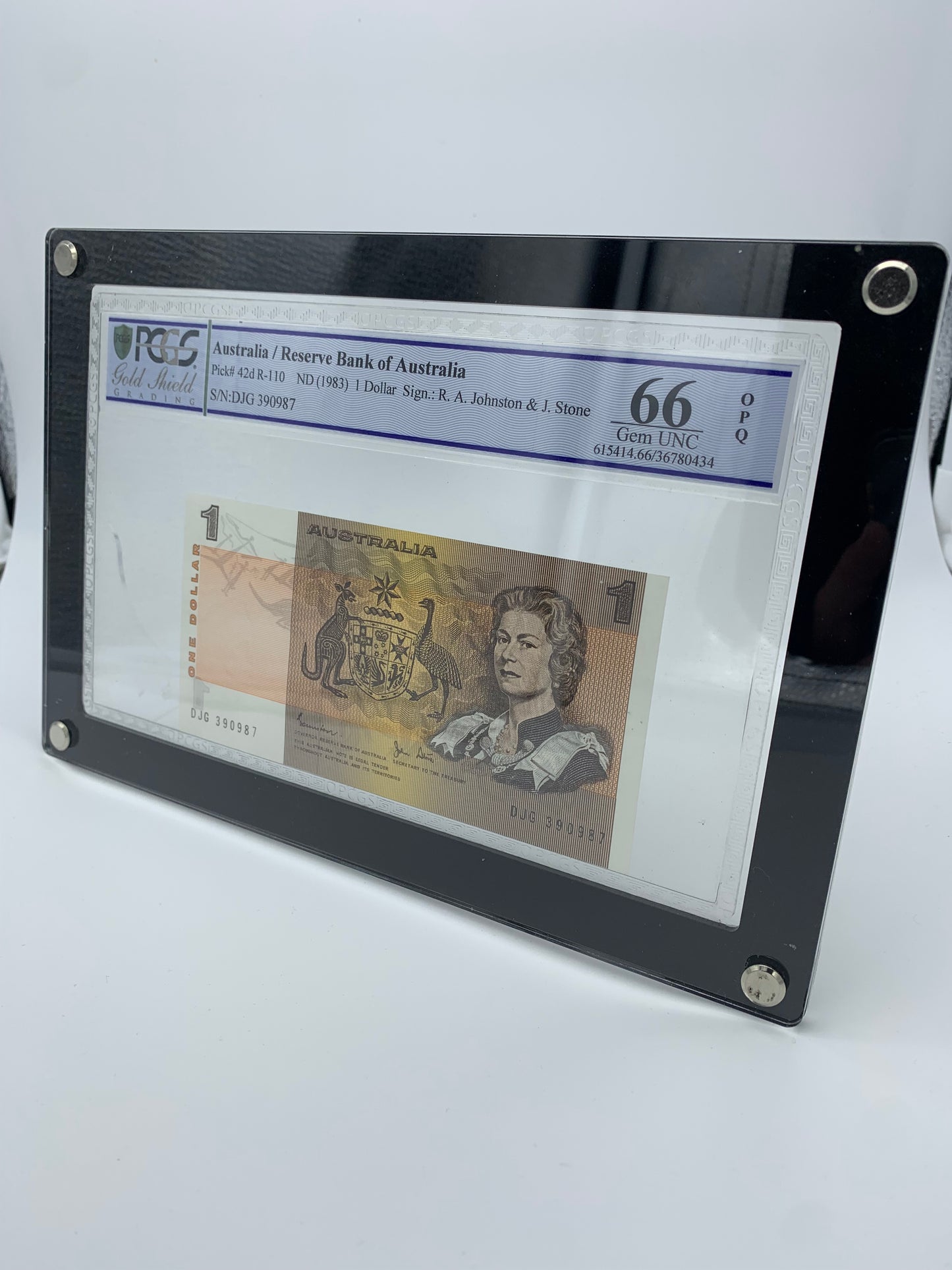 Pcgs Graded note display