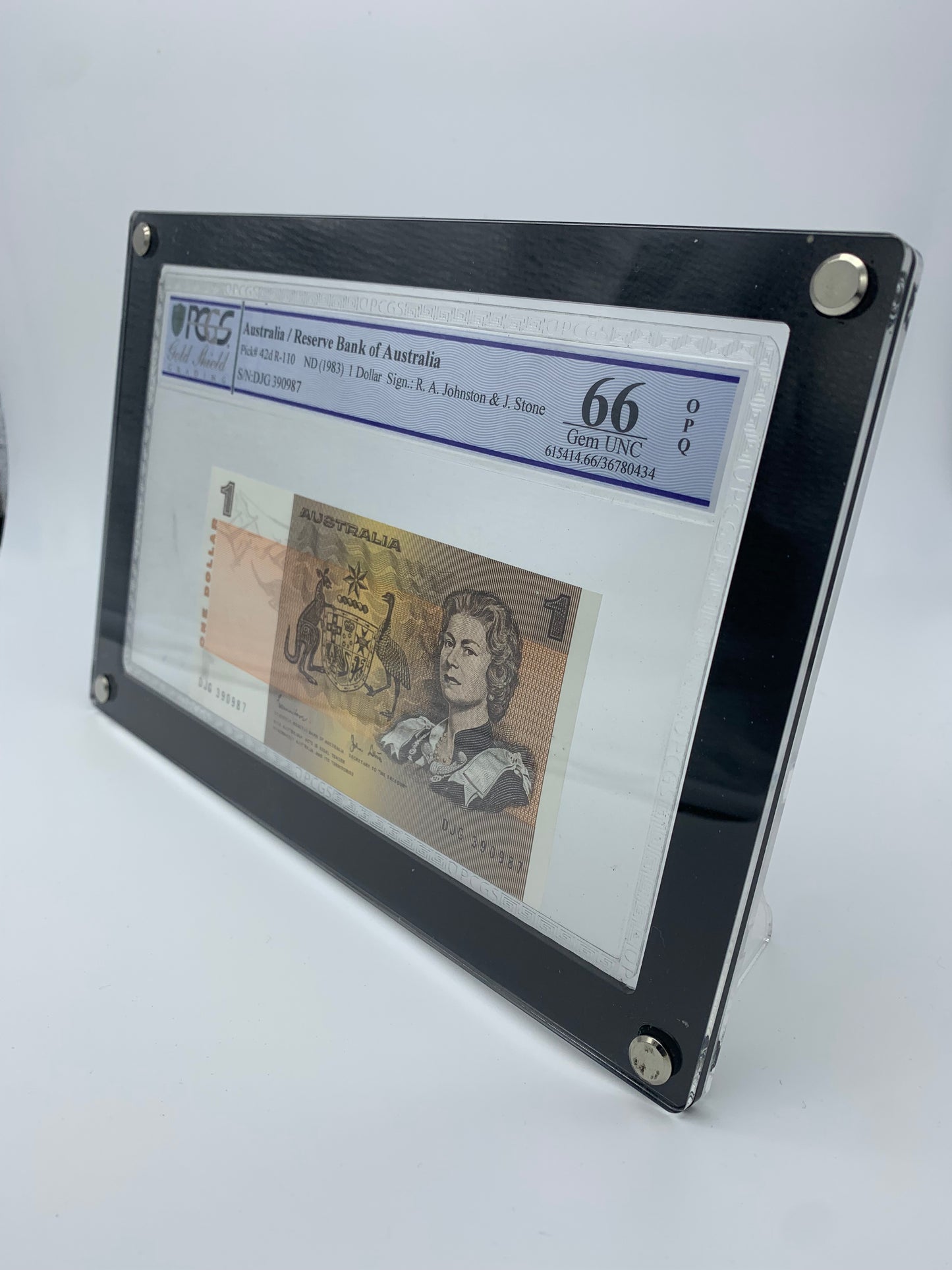 Pcgs Graded note display